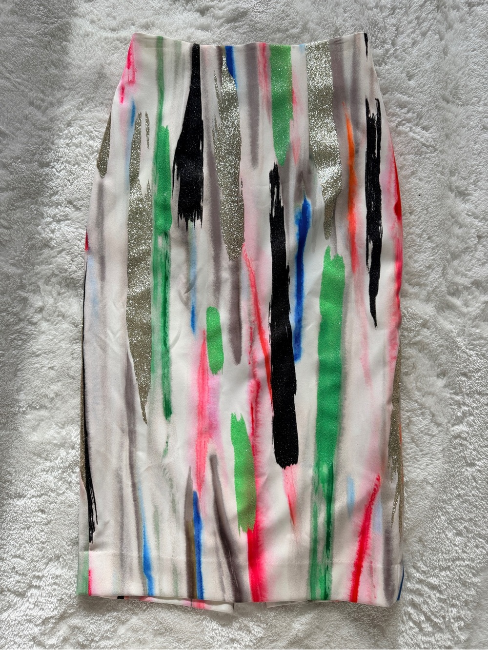Milly Abstract Brushstroke Pencil Skirt - Multicolor